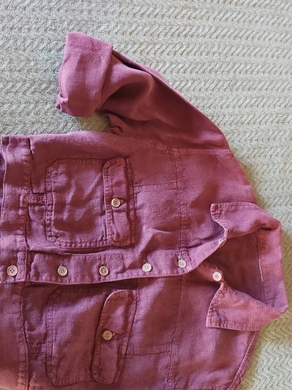 ✨ Vintage Raspberry Pink Linen Cropped Jacket ✨ - Picture 9 of 16